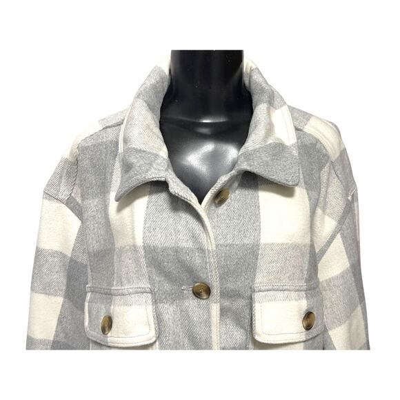 XXL Old Navy Womens Button Down Collared Shacket Heavy Flannel - Picture 4 of 12